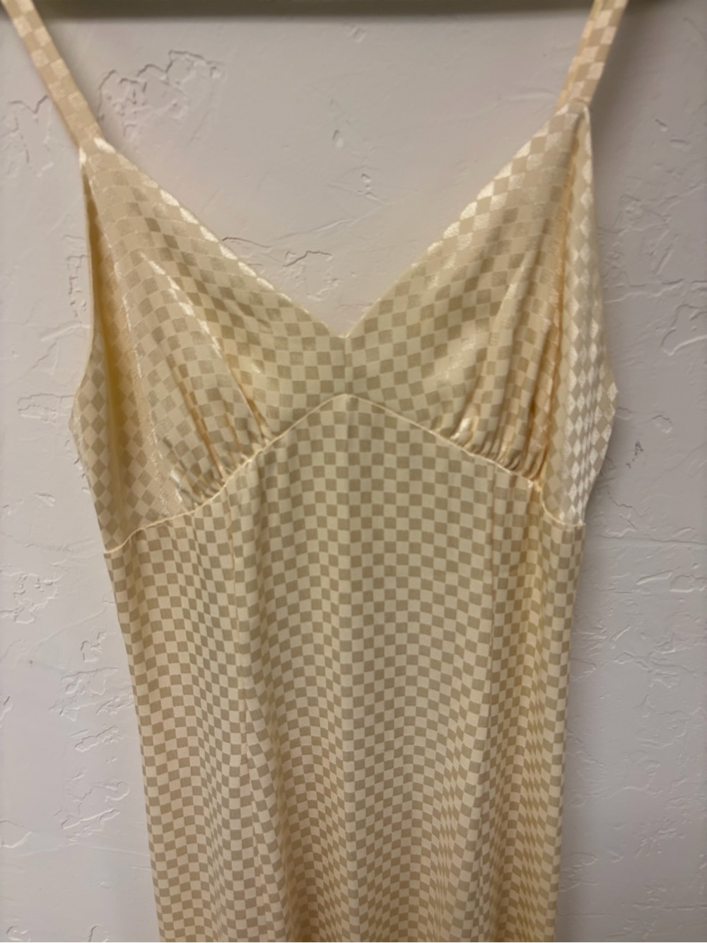 Vintage Cream Satin Maxi Dress with Matching Jacket